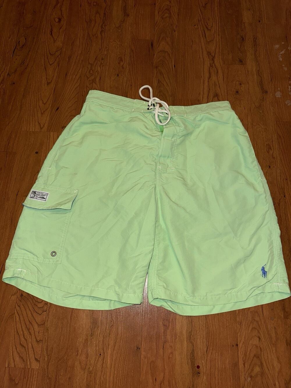 Polo by Ralph Lauren Green Swim Trunks Drawstring Medium